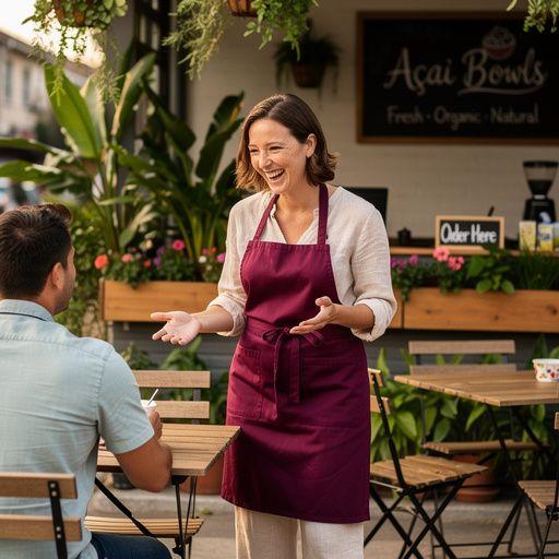 Šálka čaju z acai s bohatou penou a kakaovými zrnkami.